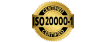 ISO 20000 - 1 logo displayed prominently, featuring the numbers '20000 - 1' in a distinctive font, symbolizing the international standard for quality management systems.